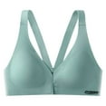 thumbnail image 1 of Bras for Women,Front Closure Racerback Underwire Bra Full Coverage Unlined Plus Size Support,Sports Bras for Women,Blue,2XL, 1 of 6