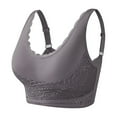 thumbnail image 1 of Bras for Women,Front Closure Racerback Underwire Bra Full Coverage Unlined Plus Size Support,Sports Bras for Women,Grey,2XL, 1 of 5