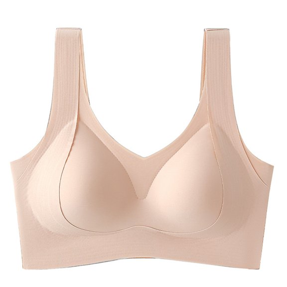 Bras for Women,Front Closure Yoga Bra with Lace Trim Seamless Adjustable Support for Sleep Movement and Comfort,Sports Bras for Women,Beige,M
