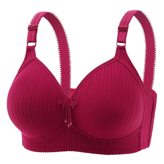 Bras for Women Full Coverage Full-Coverage Bra Feature V-Neck Padded Bra Style W-868 Wine L