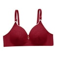 thumbnail image 1 of Bras for Women Full Coverage Plus Size Adjustable Strap Comfort Wirefree Push Up Everyday Bras Wine XL, 1 of 6