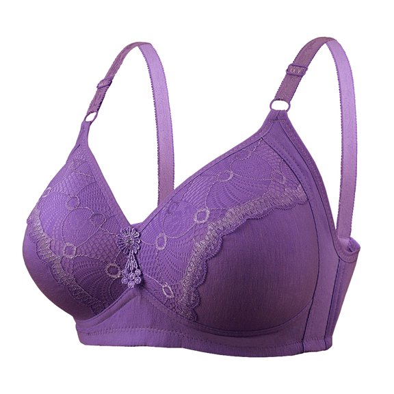 Bras for Women,Full Figure Support Bra with Underwire and Delicate Lace for Enhanced Comfort and Style,Sports Bras for Women,Purple,48/110
