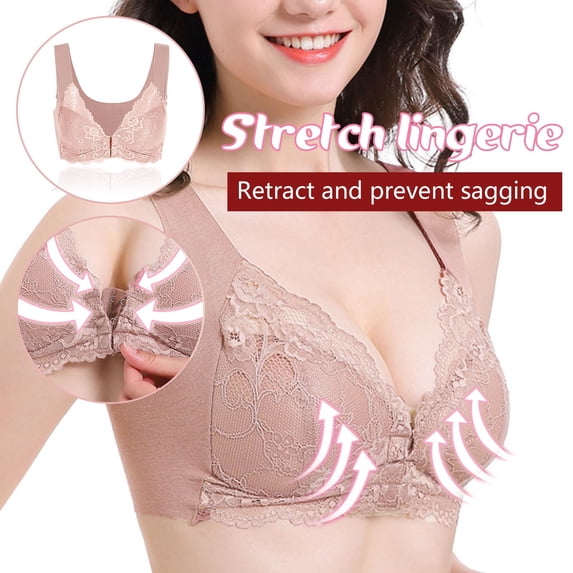 Bras for Women GaThRRgYP Woman's Comfortable Lace Breathable Bra Underwear No Rims