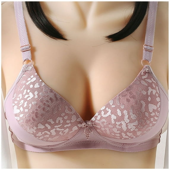 Bras for Women GaThRRgYP Woman's Fashion Plus Size Wire Free Comfortable Push Up Hollow Out Bra Underwear