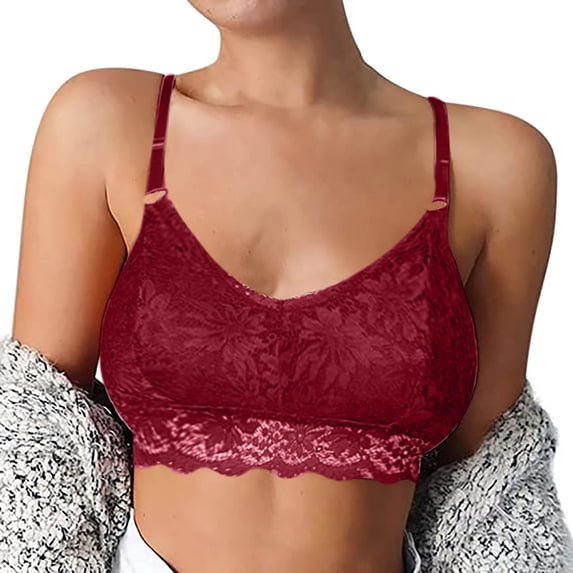 Bras for Women GaThRRgYP Women Sexy Sunflower Lace Beauty Back Tube Top Camisole Bra Prevent Light Out