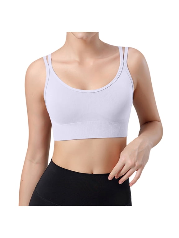 Bras for Women,High Strength Integrated Sports Bra for Women Maximum Support Yoga Running Fitness Workout Comfort,Sports Bras for Women,White,L