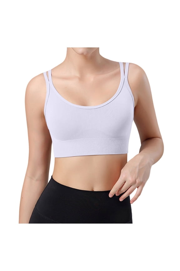 Bras for Women,High Strength Integrated Sports Bra for Women Maximum Support Yoga Running Fitness Workout Comfort,Sports Bras for Women,White,S