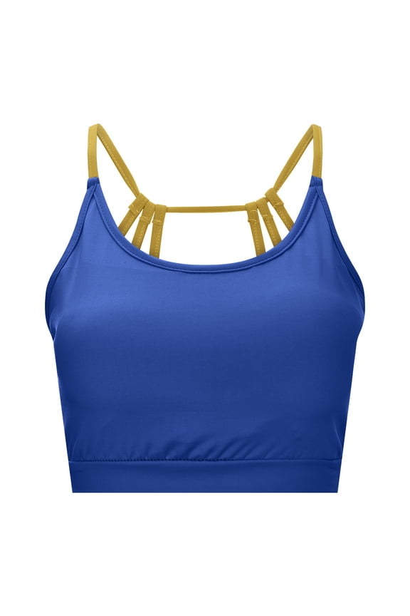 Bras for Women,High Support Sports Bra for Yoga Running and Fitness Activities with Adjustable String Design,Sports Bras for Women,Blue,L
