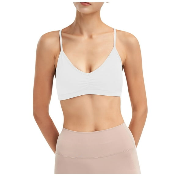 Bras for Women,High Support Yoga Sports Bra with Thin Straps for Running Fitness and Wear,Sports Bras for Women,White,S