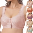 thumbnail image 1 of Bras for Women JIANLAI Front Closure No Underwire Seamless Fall Comfy Breathable Bras for Older Women Push Up Bralettes Light green, 1 of 10