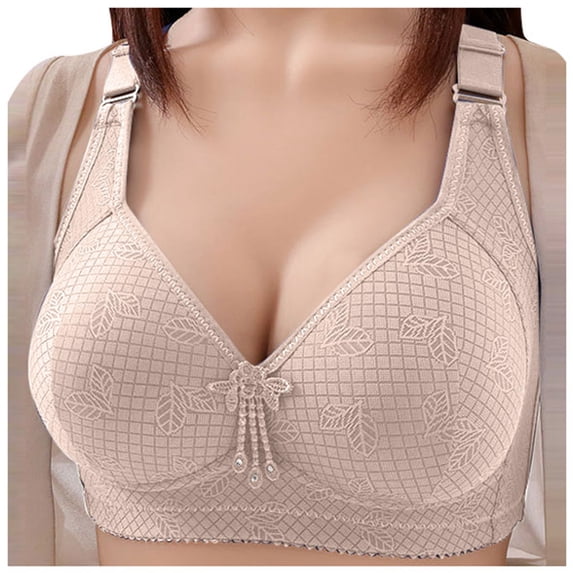 Bras for Women,Jacquard Lace Comfort Bra Supportive Side Smoothing Breathable Everyday Underwire ,Sports Bras for Women,White,44