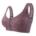 thumbnail image 1 of Bras for Women,Jacquard Zipper Sports Bra Wireless Comfort Support for Yoga Sleep Activewear,Sports Bras for Women,Purple,38, 1 of 2