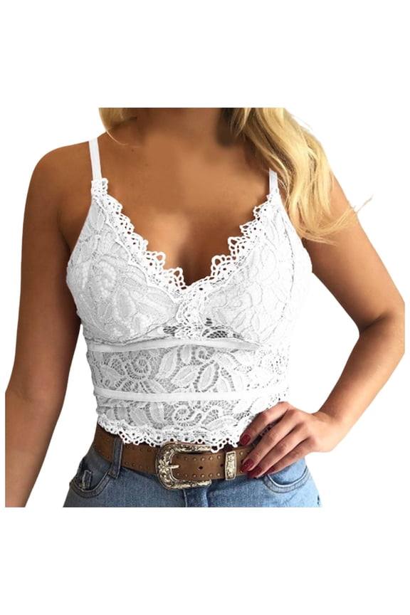 Bras for Women,Lace Bra Comfortable Support No Underwire Back Closure Underwear,Sports Bras for Women,White,M