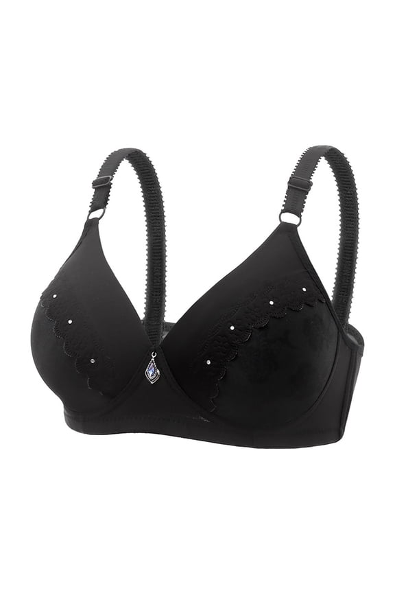 Bras for Women,Lace Jacquard Underwire Bra Comfortable Seamless Thin Supportive Everyday T-Shirt Elegant,Sports Bras for Women,Black,42