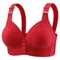 thumbnail image 1 of Bras for Women,Lace Pattern Front Buckle Non Underwire Bra Solid Color Comfortable Tank Top for Daily Wear,Sports Bras for Women,Red,38, 1 of 7