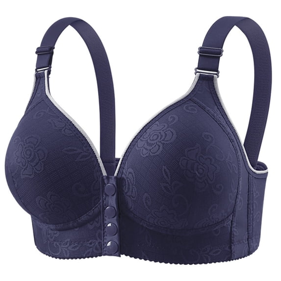 Bras for Women,Lace Pattern Front Buckle Tank Top Bra Comfortable Non Underwire Support Solid Color Design,Sports Bras for Women,Navy,38