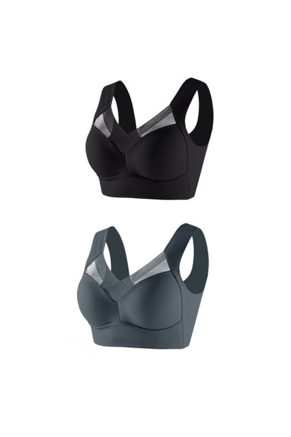 Bras for Women,Lace Strapless Bra and Camisole Set Adjustable Side Gather Push Up Bandeau Top 2PCS,Sports Bras for Women,Dark Gray,2XL