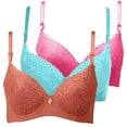 thumbnail image 1 of Bras for Women, Lace Underwire Bra, Padded Contour Everyday Bras 3 Pack ASSORTIVE A 36B, 1 of 7