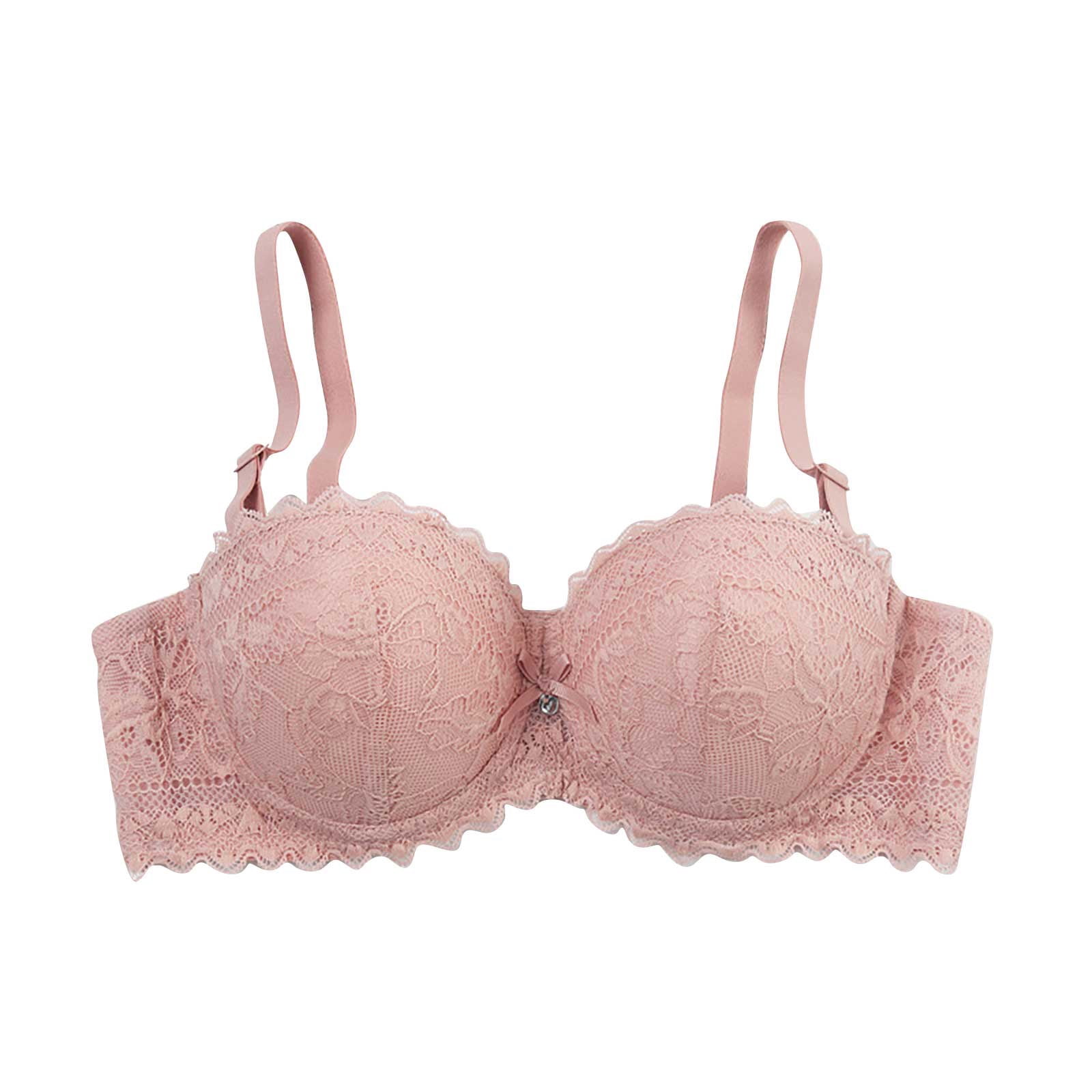 Soutien-gorge Push-up Dentelle Rose Sur Crème Avec Nœud Satin - Taille 70B France