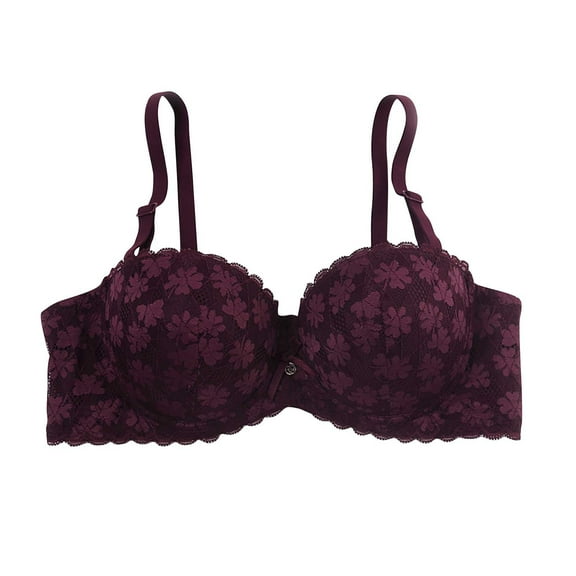 Bras for Women Lace Underwire Push Up Full Coverage Comfort Breathable Lightweight Everyday Bras Red 34/75