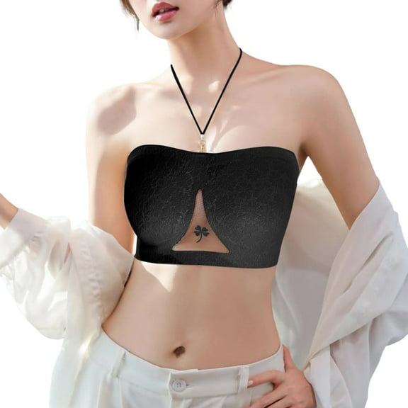 Bras for Women,Lace Unlined Bralette Strapless Comfort Underwire Free Bras,Sports Bras for Women,Black,M