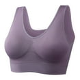 thumbnail image 1 of Bras for Women,Large Size Comfort Bra Thin Style Wireless Support for Sports and Yoga Activities,Sports Bras for Women,Purple,4XL, 1 of 3