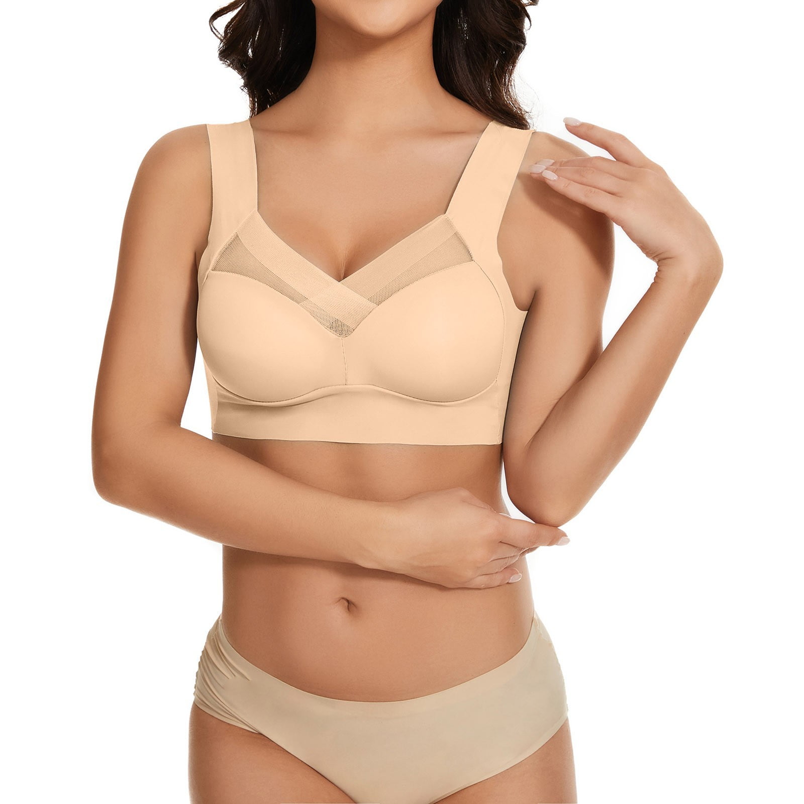 Bras for Women, Lunuaoe Large Size Ice Silk Trackless Sports Bra