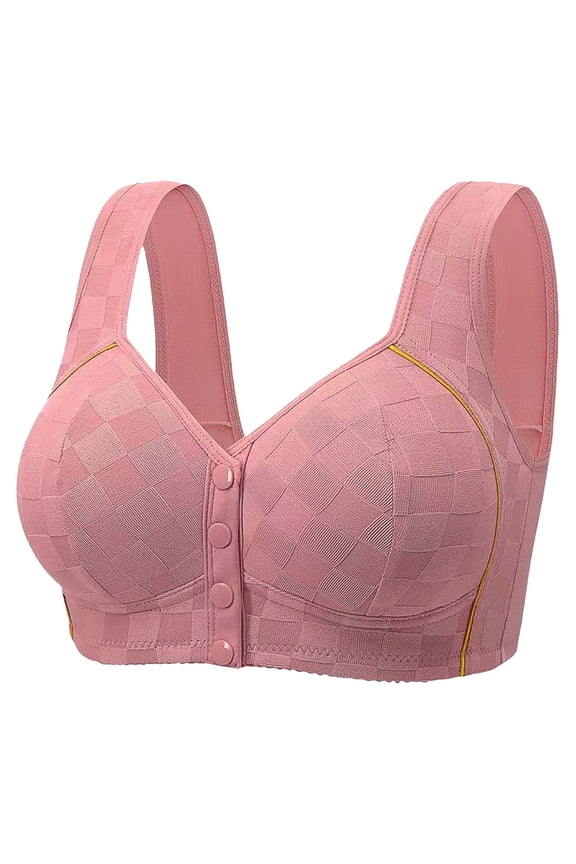 Bras for Women No Underwire - Daisy Bra Front Closure, Full Coverage Plus Size Cotton, Breathable Push Up Soft Comfortable Bralette for Seniors