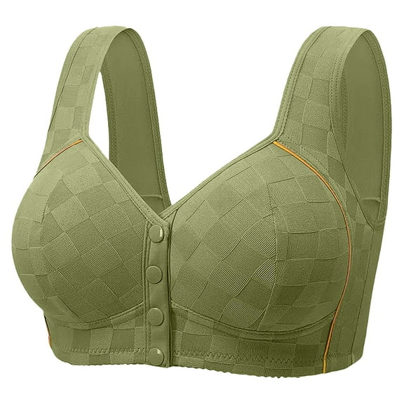 Bras for Women No Underwire - Daisy Bra Front Closure, Full Coverage Plus Size Cotton, Breathable Push Up Soft Comfortable Bralette for Seniors