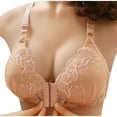 thumbnail image 1 of Bras for Women No Underwire Front Closure Wireless Snap Closing Bralettes Gathered Breathable Push Up Daily Bras, 1 of 6