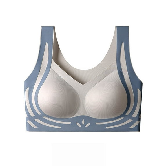 Bras for Women No Underwire Full Coverage Seamless Push Up Wireless Color Block Soft Lightly Underwear Everyday Bras (44/100BC, Pink)