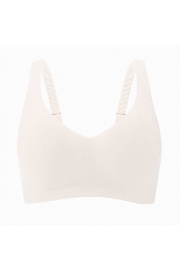 Bras for Women No Underwire Jelly Bras Wireless Bras Seamless Full Coverage Bralettes Everyday Bras(Beige,XXL)