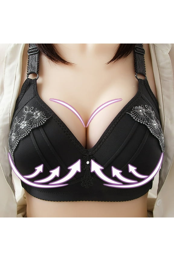 Bras for Women No Underwire Lace Super Gather Bra with Pendant Adjustable Push up Bra Lifting Bras for Sagging Breast