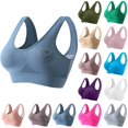 thumbnail image 1 of Bras for Women No Underwire Thin Rhinestone Sports Breathable Yoga Vest Bra Sports Bra Blue, 1 of 4
