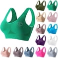thumbnail image 1 of Bras for Women No Underwire Thin Rhinestone Sports Breathable Yoga Vest Bra Sports Bra Green, 1 of 4