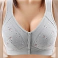 thumbnail image 1 of Bras for Women Plus Size Front Closure No Underwire Comfort Senior Wireless Snap Closing Bras Gray 4XL（46）, 1 of 8