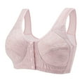 thumbnail image 1 of Bras for Women,Plus Size Front Closure Vest Style Push Up Bra Comfortable Support for Mature Figures,Sports Bras for Women,Pink,42, 1 of 3