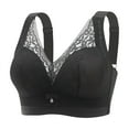 thumbnail image 1 of Bras for Women Plus Size Lace Adjustable Full Coverage Seamless Breathable Soft Gathering Bras Black XL, 1 of 5