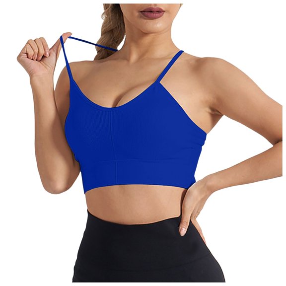 Bras for Women,Plus Size Yoga Sports Bra Thin Strap No Underwire Support for Fitness and Wear,Sports Bras for Women,Blue,S