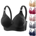 thumbnail image 1 of Bras for Women Plus Size Push Up Deep V Bras for Senior Comfort Wireless Everyday Bra Comfort Full Coverage Bra Black Bras,Size 36-46, 1 of 3