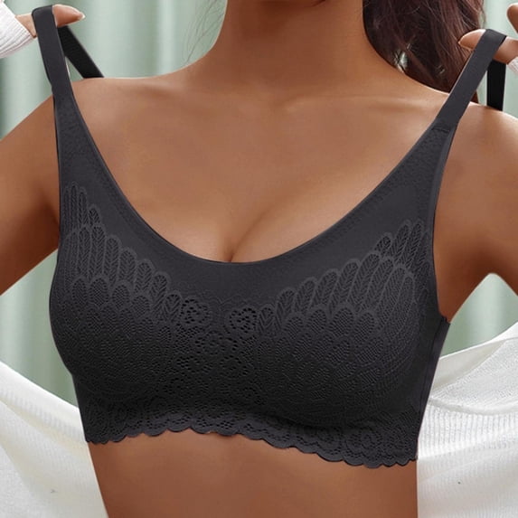 Bras for Women Plus Size Sports Bra No Rims Base Vest Underwears Black XXL