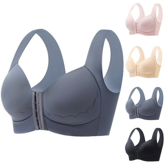 Bras for Women Plus Size, Xunlbb Women's Comfortable And Comfortable Adjustable Gathering Breathable Bra Underwear Daily Bra(Black,XL)