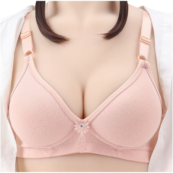 Bras for Women Push up Full-Coverage Bra Feature V-Neck Balconette Bra Style W-410 Red-a 42