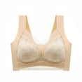 thumbnail image 1 of Workout Bras for Women No Underwire Bra Feature V-Neck Balconette Bra Style W-357 Beige XXL, 1 of 3