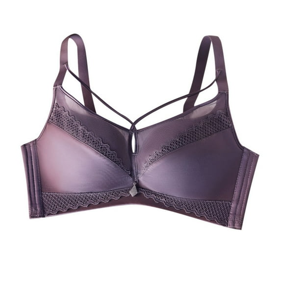 Bras for Women,Satin Wireless Bra for Women Adjustable Comfort Lift Support Everyday Design Small Bust,Sports Bras for Women,Purple,75C