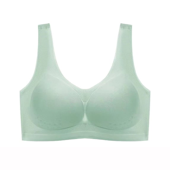 Bras for Women Seamless Bra Feature V-Neck Padded Bra Style W-810 Green 5XL