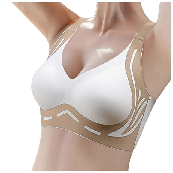 Bras for Women,Seamless Comfort Bra Convertible Backless Design with Transparent Straps for Support and Freedom,Sports Bras for Women,White,3XL