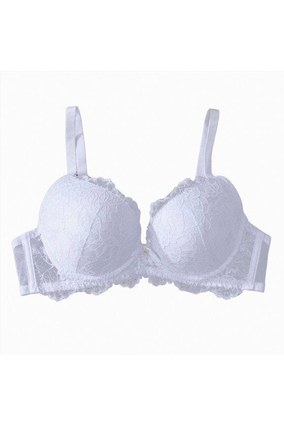 Bras for Women Seamless Comfortable Bralettes No Wire Full Coverage Padded T Shirt Bra(White,80C)