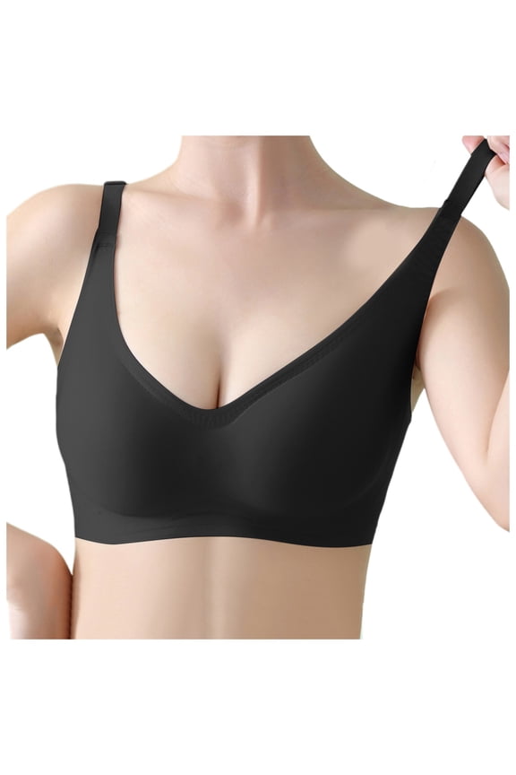 Bras for Women,Seamless Push Up Bra Adjustable Sports Support Latex Jelly Comfort Design,Sports Bras for Women,Black,L