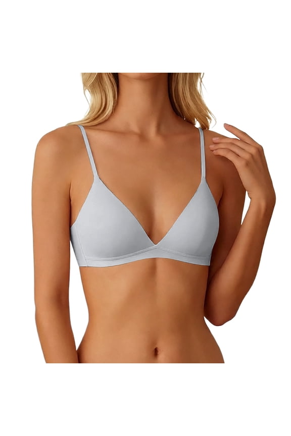 Bras for Women Seamless Sexy Deep V French Triangle Cup Soft Low Impact Wirefree Braletts